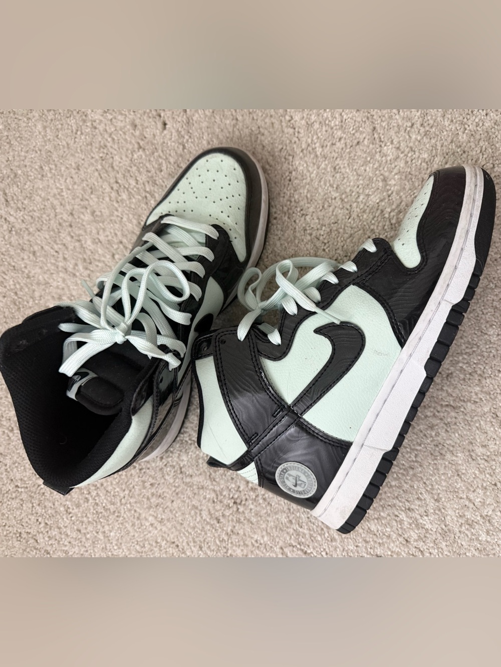 Nike Dunk High Mint Green and Black